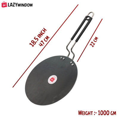 LAZYwindow Heavy Iron Tawa with insulated Handle for roti/chapati/paratha Dia 25 cm