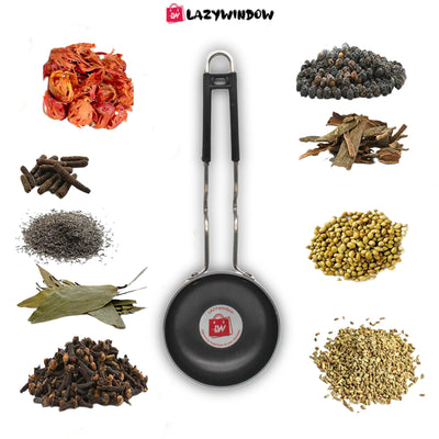 LAZYwindow Essential Iron Tadka Pan/Fry Pan with Steel Handle for Kitchen 12cm Diameter Pack Of 1