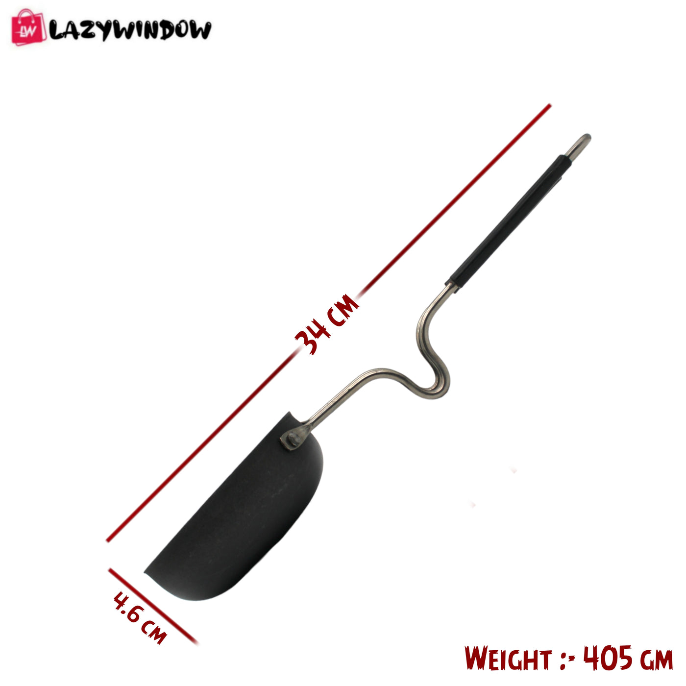 LAZYwindow Essential Iron Tadka Pan/Fry Pan with Steel Handle for Kitchen 12cm Diameter Pack Of 1