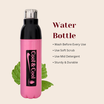 LAZYwindow Premium Quality Cool & Cool 1000ml Sky Blue Plastic Insulated Water Bottle