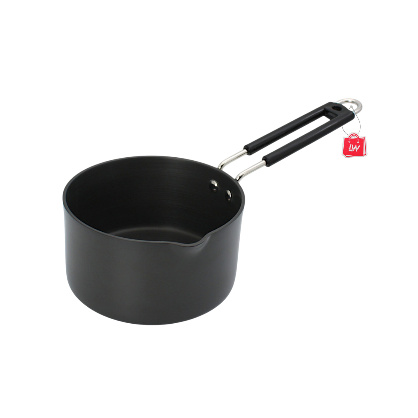 LAZYwindow Superior Quality Hard Anodised Sauce Pan - 1.5 Ltr. (Black) | Induction Base & Long-Lasting