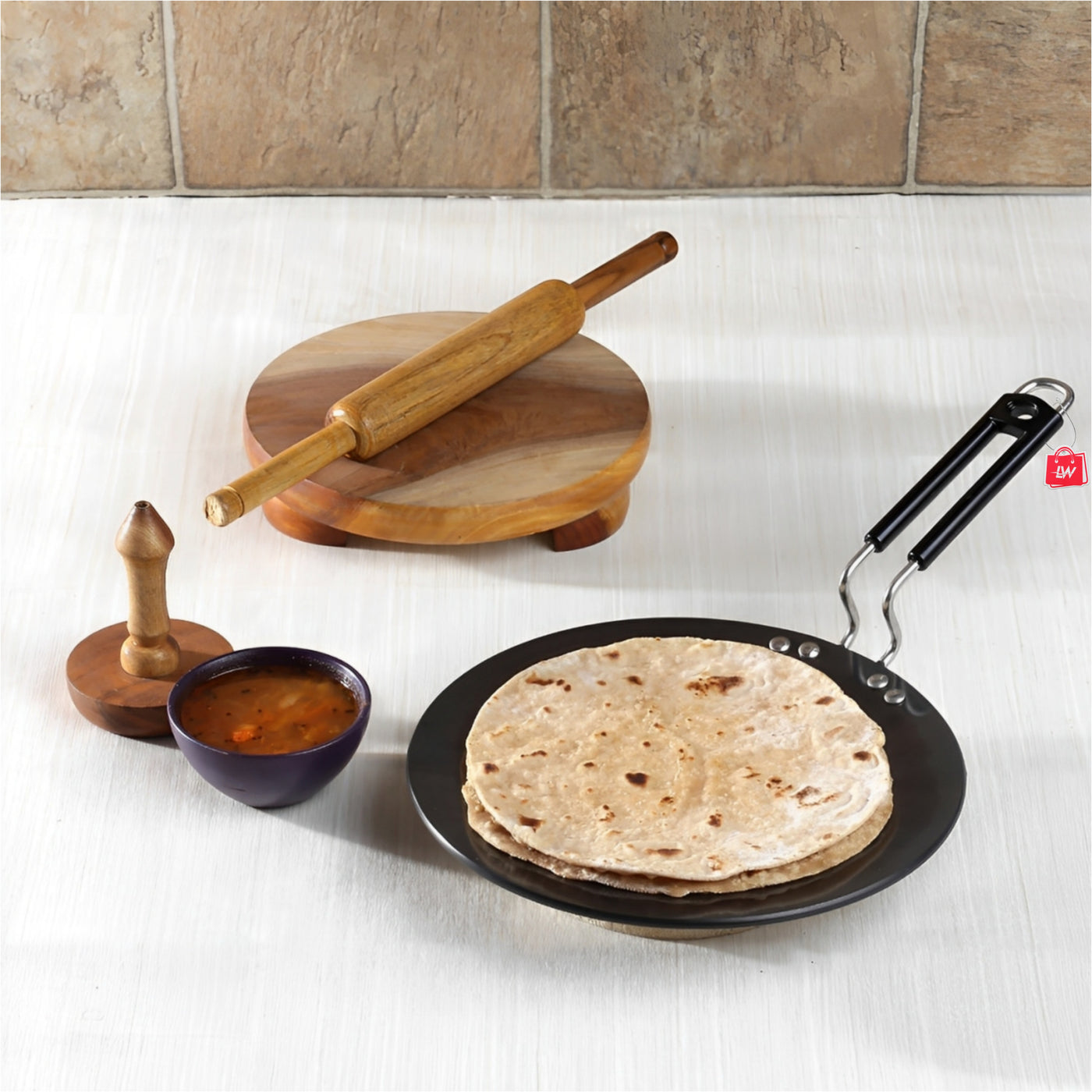 LAZYwindow Superior Quality Hard Anodised Roti Tawa (Black) | Inducton Base & Long-Lasting