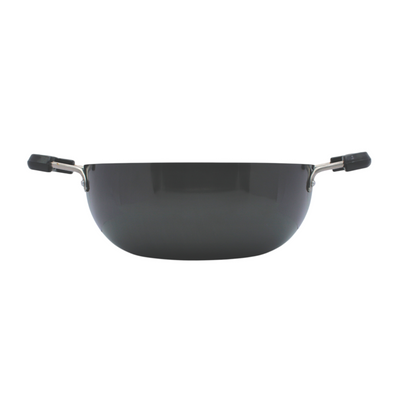 LAZYwindow Superior Quality Hard Anodised Kadhai, Dia - 25.5cm, 3 Ltr. (Black) | Induction Base & Long-Lasting