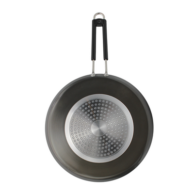 LAZYwindow Superior Quality Hard Anodised Dosa Tawa, Dia - 27.5cm, 750ml (Black) | Induction Base & Long-Lasting