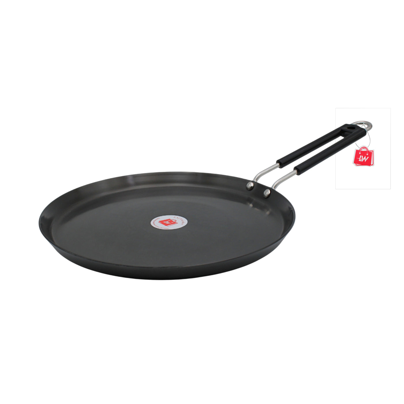 LAZYwindow Superior Quality Hard Anodised Dosa Tawa, Dia - 27.5cm, 750ml (Black) | Induction Base & Long-Lasting