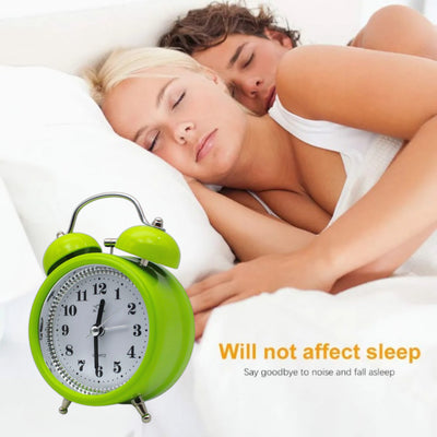 LAZYwindow Twin Bell Analog Alarm Clock | Loud Ring | Retro Table Clock for Bedroom & Office Multicolor (Round Shape)
