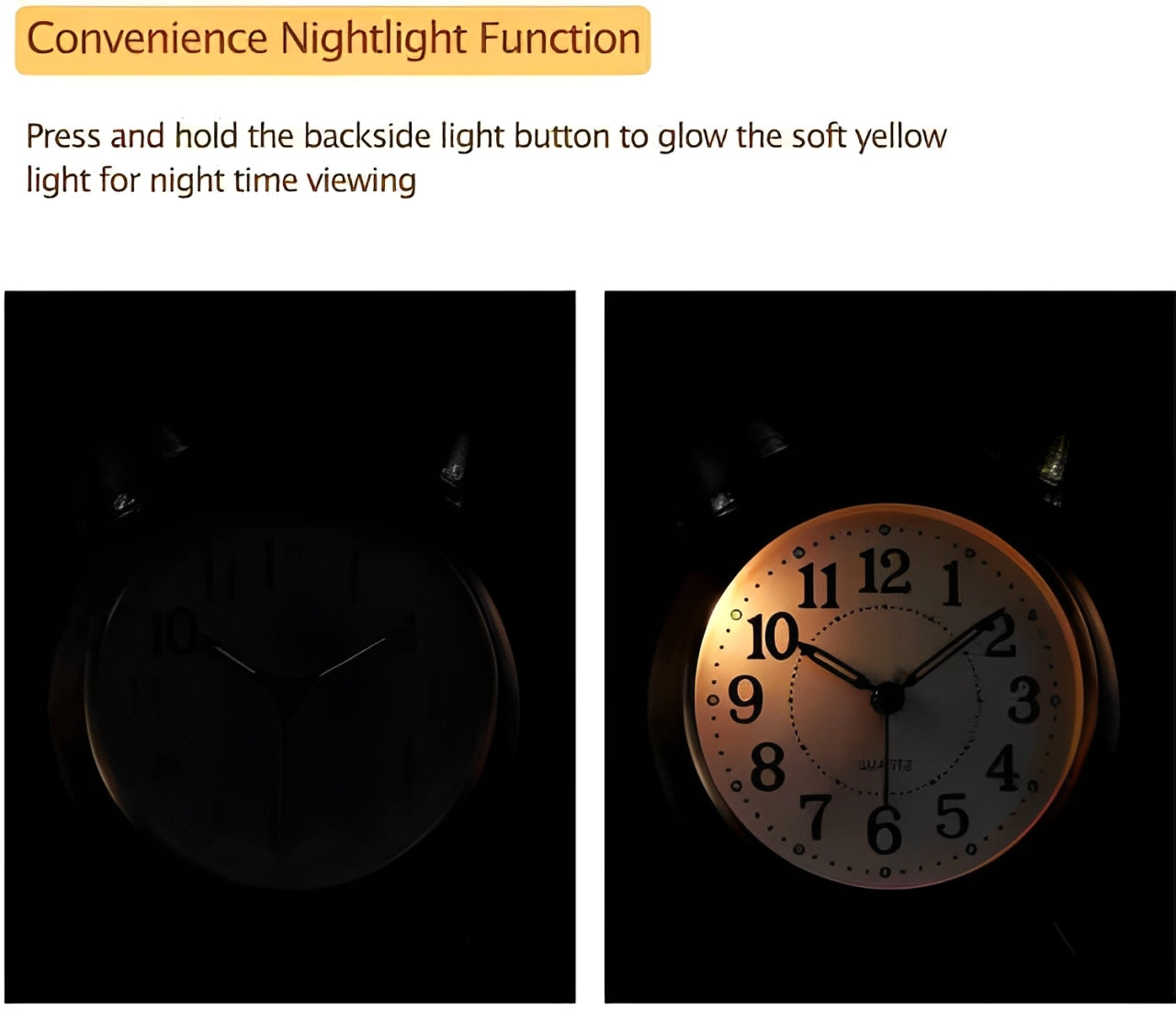 LAZYwindow Twin Bell Analog Alarm Clock | Loud Ring | Retro Table Clock for Bedroom & Office Multicolor (Round Shape)