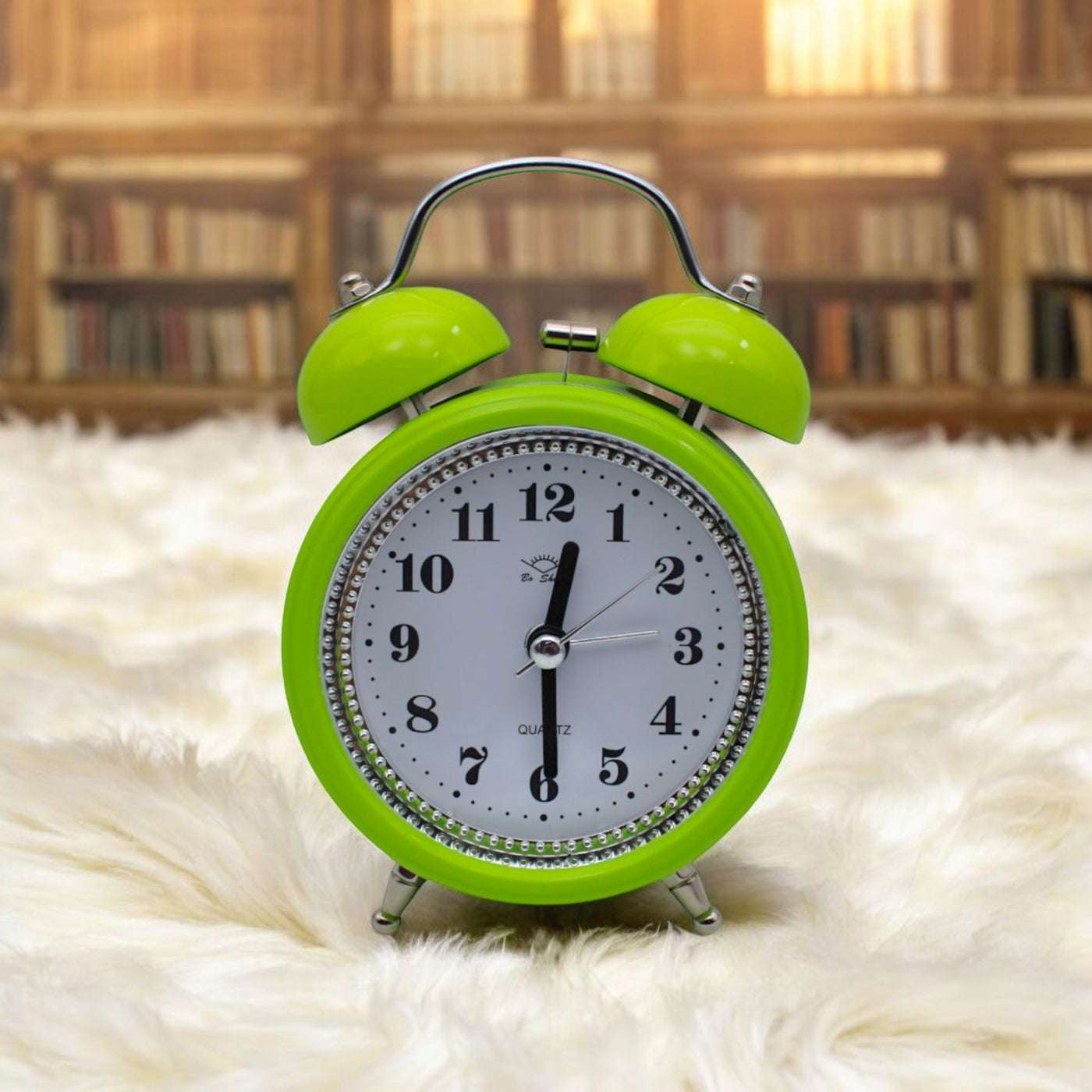 LAZYwindow Twin Bell Analog Alarm Clock | Loud Ring | Retro Table Clock for Bedroom & Office Multicolor (Round Shape)