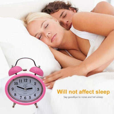LAZYwindow Twin Bell Analog Alarm Clock | Loud Ring | Retro Table Clock for Bedroom & Office Multicolor (Classic Shape)