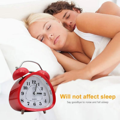 LAZYwindow Twin Bell Analog Alarm Clock | Loud Ring | Retro Table Clock for Bedroom & Office Multicolor (Triangle Shape)