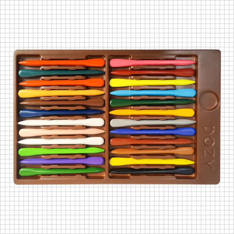 DOZY Erasable Crayons Colours 24 Assorted Shades