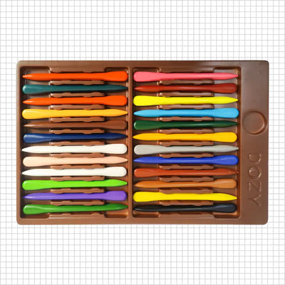 DOZY Erasable Crayons Colours 24 Assorted Shades