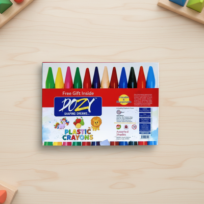 DOZY Plastic Crayons Colours– 12 Captivating Shades