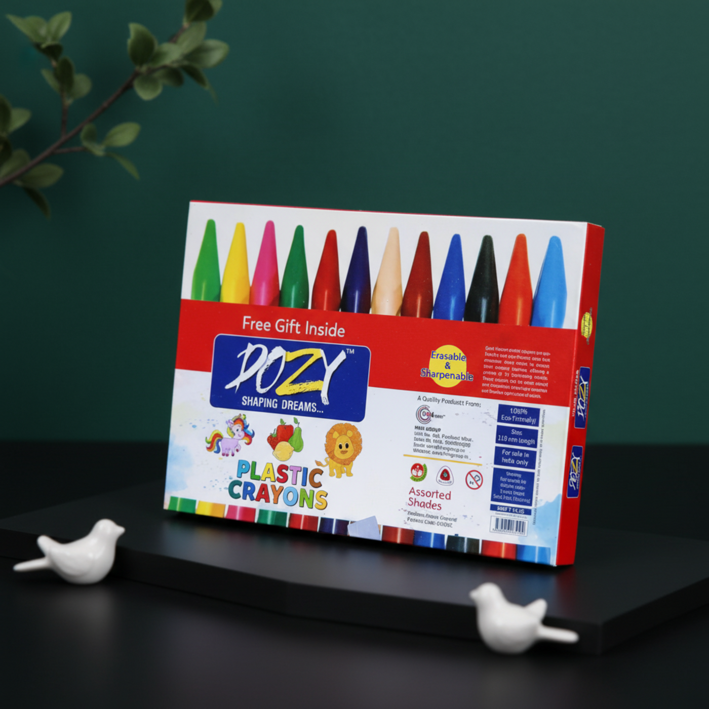 DOZY Plastic Crayons Colours– 12 Captivating Shades | Pack of 4