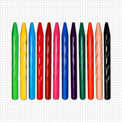 DOZY Plastic Crayons Colours– 12 Captivating Shades | Pack of 3