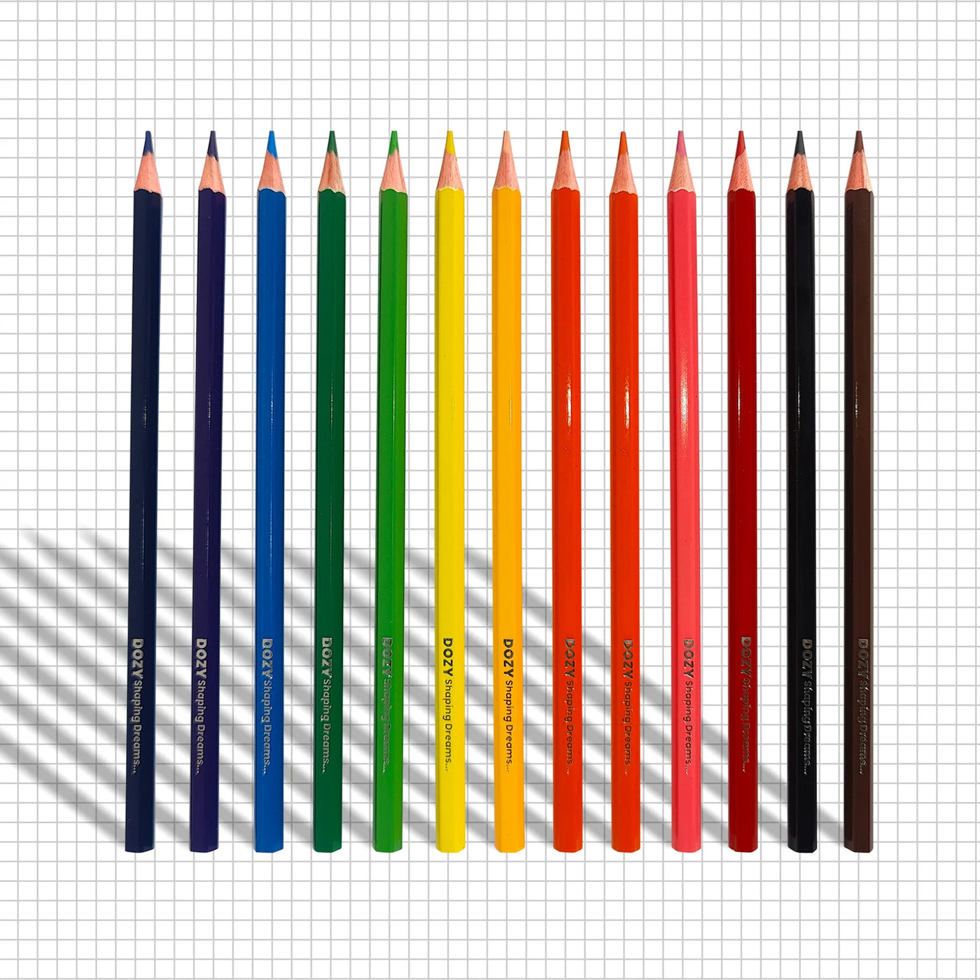 DOZY 12 Colour Pencils Set – Extra Smooth & Vibrant Shades (Pack of 4)