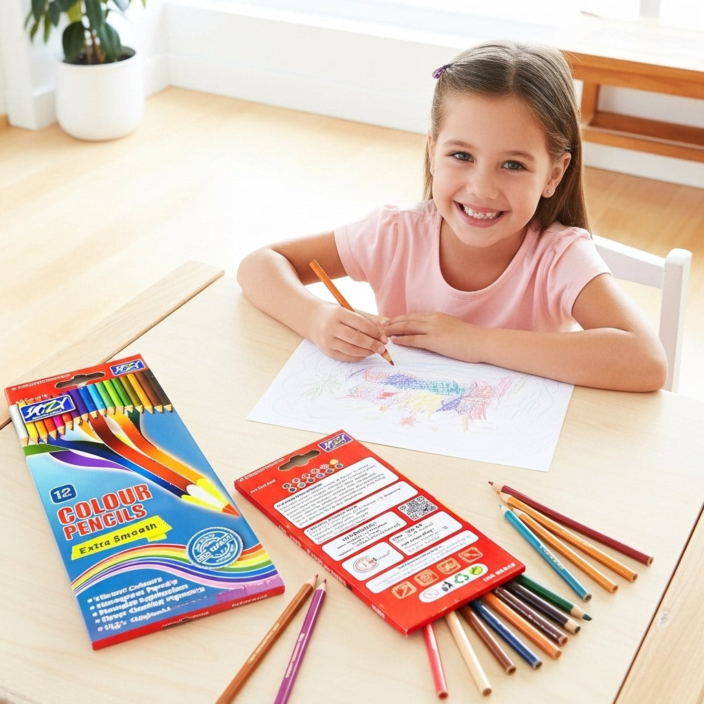 DOZY 12 Colour Pencils Set – Extra Smooth & Vibrant Shades