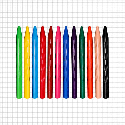 DOZY Triangle Plastic Crayons Colours – 12 Vibrant Colours | Pack of 4