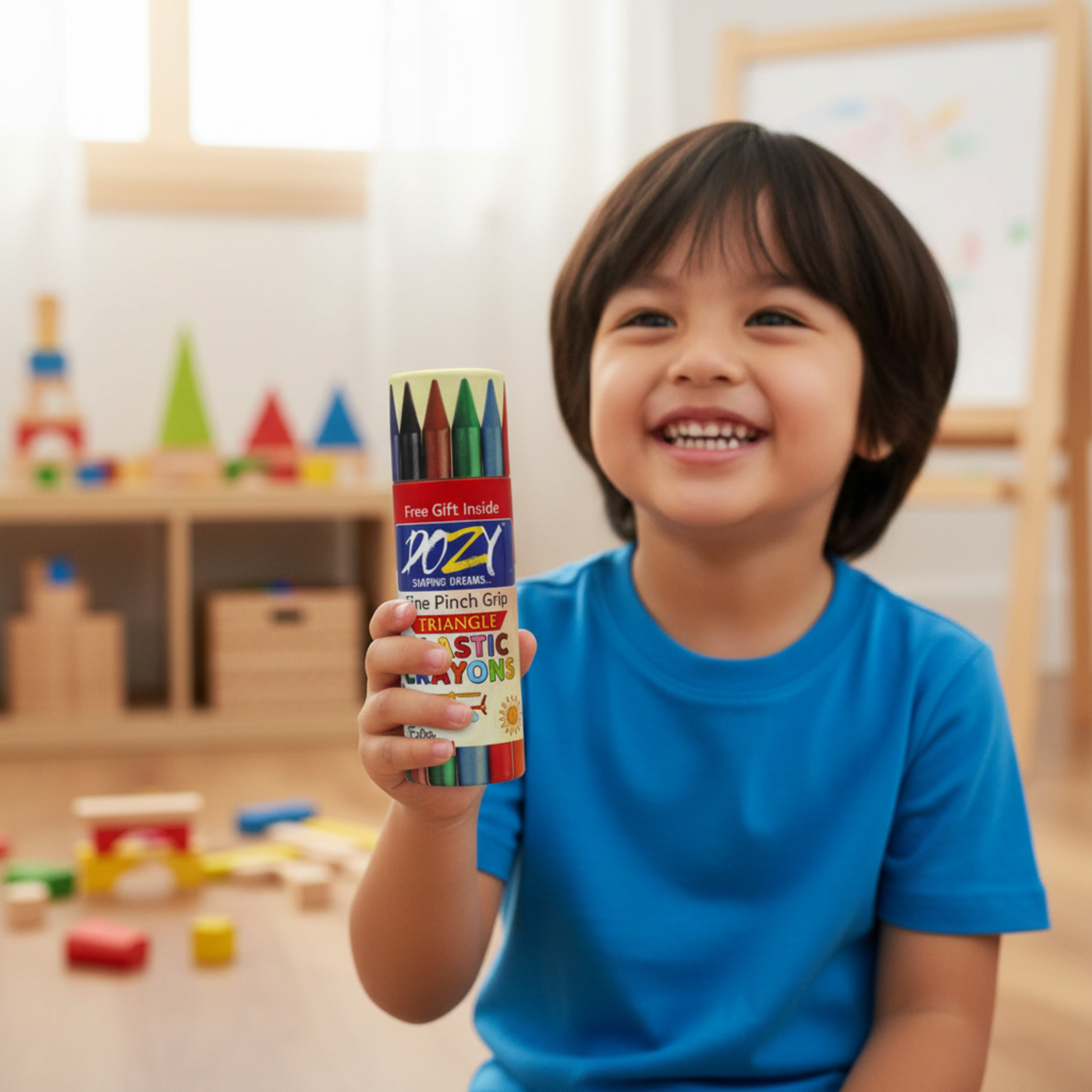 DOZY Triangle Plastic Crayons Colours – 12 Vibrant Colours | Pack of 2